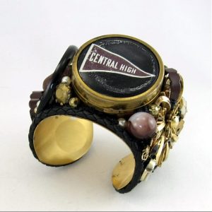 Central High Compact Story Art Cuff; Vintage WWII Components