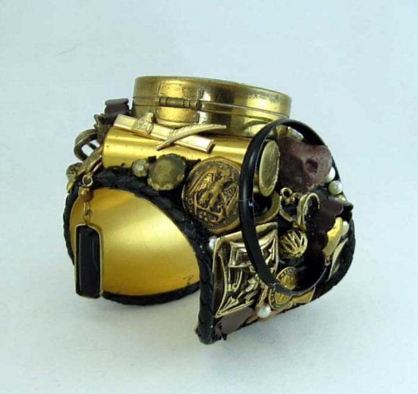 Central High Compact Story Art Cuff; Vintage WWII Components
