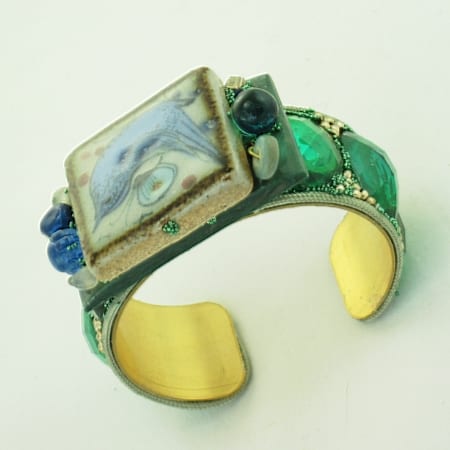 Blue Bird Talavera Bracelet | Tile Art Cuff