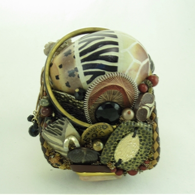 Animal Print Stone Egg Couture Cuff