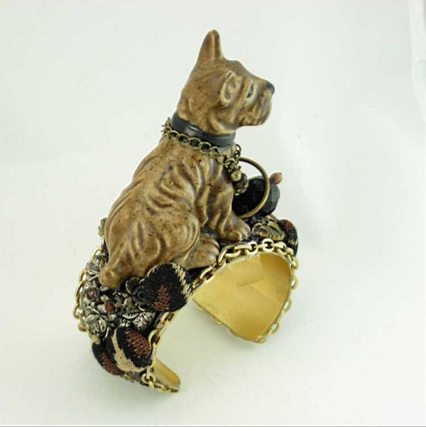 Dog Figurine Bracelet Scotty Duchess | Up-cycled Vintage Costume Jewelry