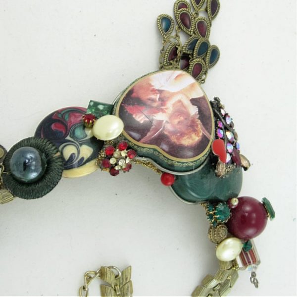 Hearts & Angel Wearable Sculptural Art Necklace