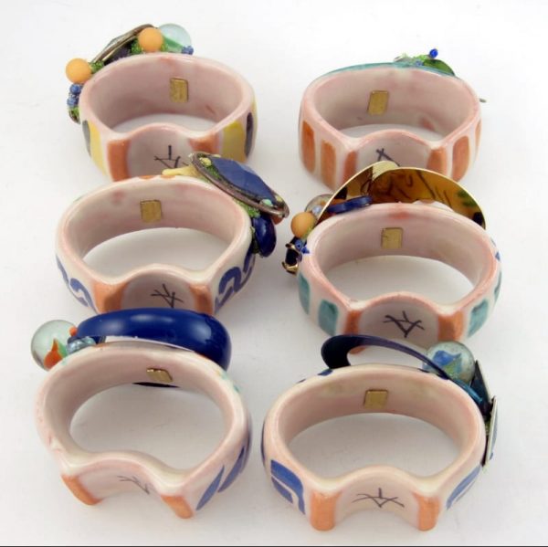 Colorful Ceramic Napkin Ring Set