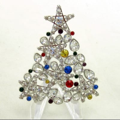 SWAROVSKI Star Christmas Tree - Rhinestone Rockefeller Pin