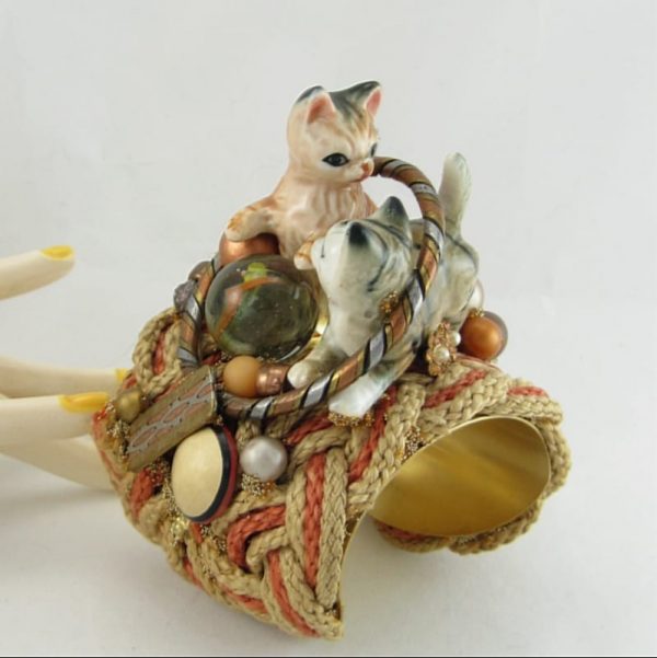 Miniature Porcelain Kittens Cuff