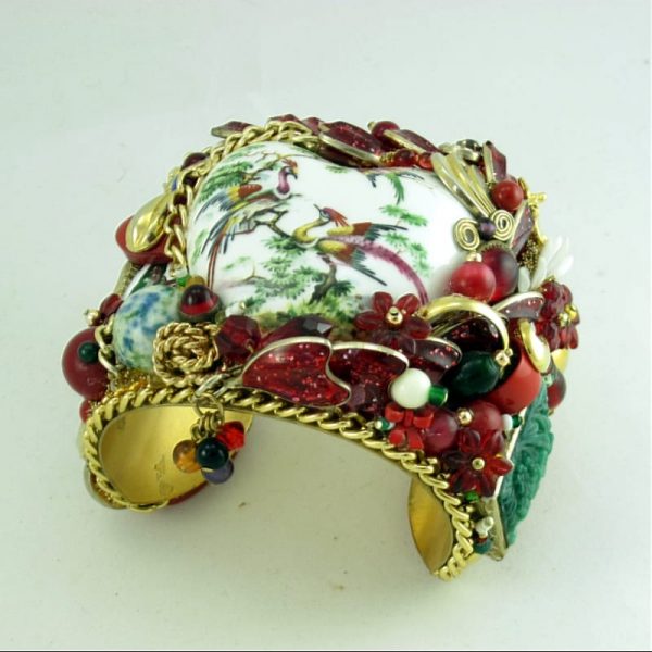 Exotic Phoenix Bird's Heart Couture Cuff Bracelet